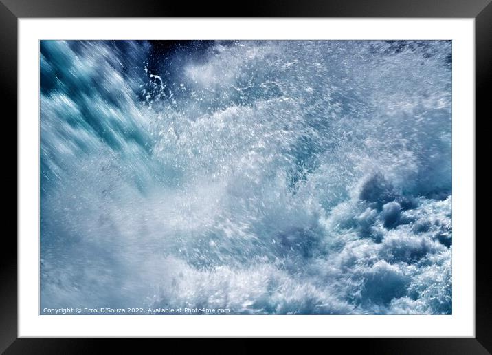 Huka Falls Rapid Whitewater - scene 3 Framed Mounted Print by Errol D'Souza