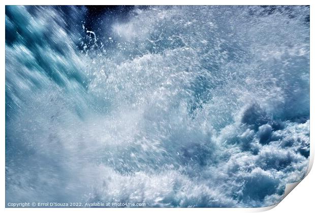 Huka Falls Rapid Whitewater - scene 3 Print by Errol D'Souza