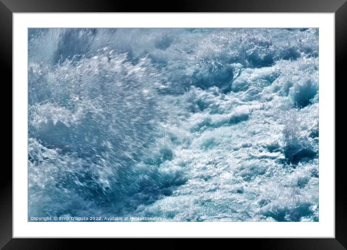 Huka Falls Rapid Whitewater - scene 4 Framed Mounted Print by Errol D'Souza