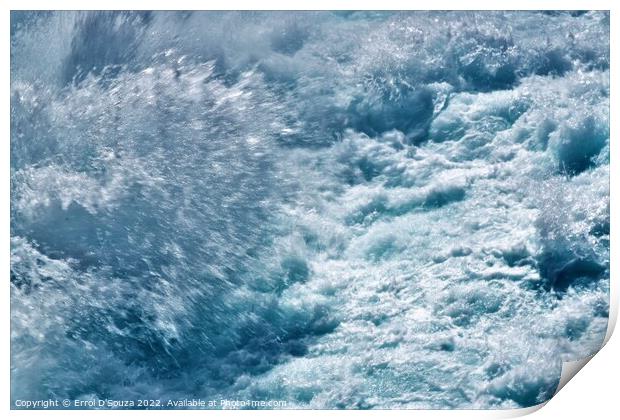 Huka Falls Rapid Whitewater - scene 4 Print by Errol D'Souza