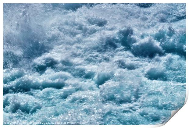 Huka Falls Rapid Whitewater - scene 5 Print by Errol D'Souza