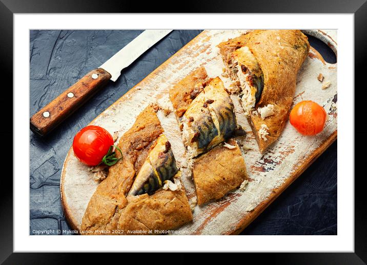 Mackerel fish fried in dough. Framed Mounted Print by Mykola Lunov Mykola