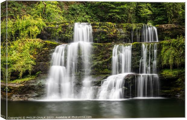 Sgwyd y pannwr waterfall in the Brecon beacons. 781 Canvas Print by PHILIP CHALK