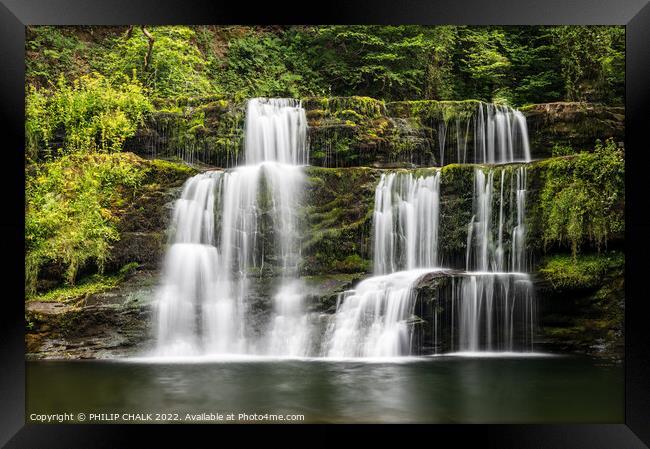 Sgwyd y pannwr waterfall in the Brecon beacons. 781 Framed Print by PHILIP CHALK