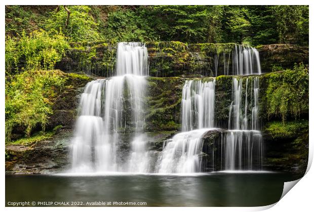 Sgwyd y pannwr waterfall in the Brecon beacons. 781 Print by PHILIP CHALK