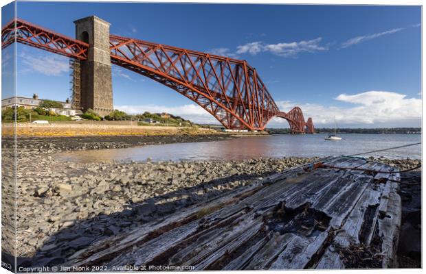 Forth Rail Bridge from North Queensferry Canvas Print by Jim Monk