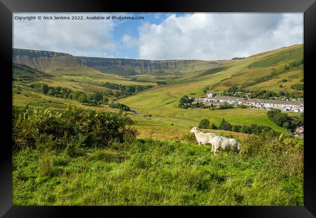 The Top End of Cwmparc off the Rhondda Fawr Valley  Framed Print by Nick Jenkins