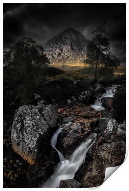 Glen Etive Falls  Print by Simon Wrigglesworth