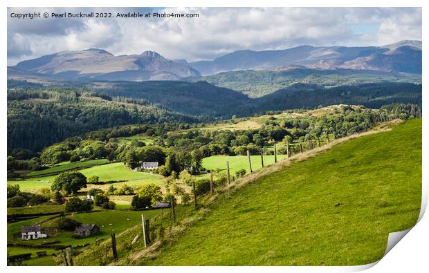 Welsh Countryside Landscape Wales Print by Pearl Bucknall