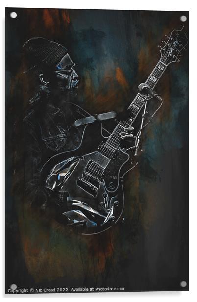 The Guitarist Acrylic by Nic Croad