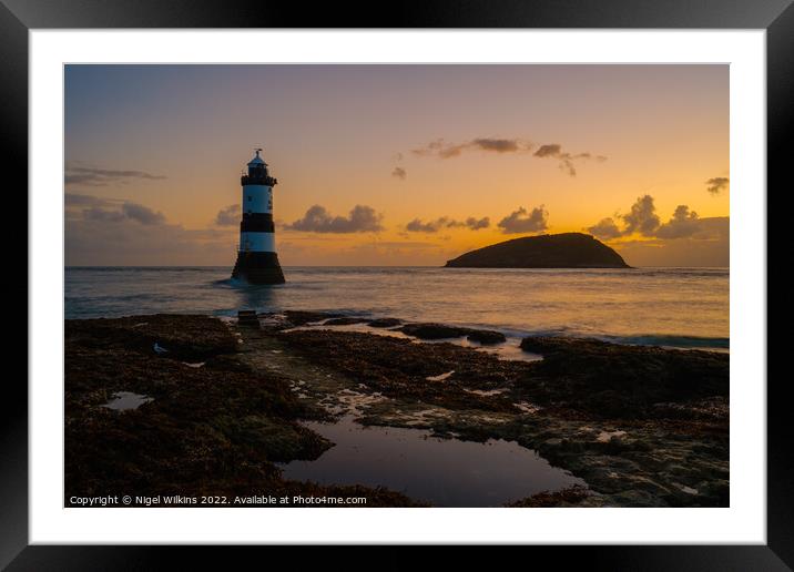 Penmon Lighthouse & Puffin Island, Anglesey Framed Mounted Print by Nigel Wilkins
