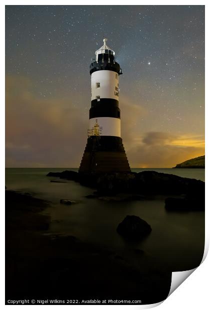 Penmon Lighthouse, Anglesey Print by Nigel Wilkins