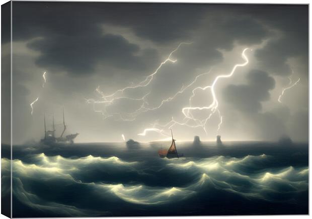 Stormy Seas Canvas Print by Picture Wizard