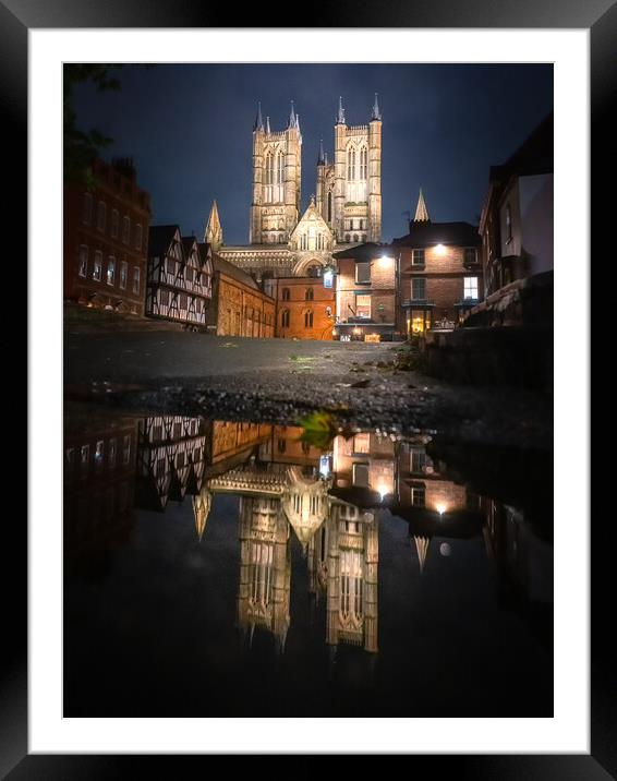 Lincoln Cathedral reflections Framed Mounted Print by Andrew Scott