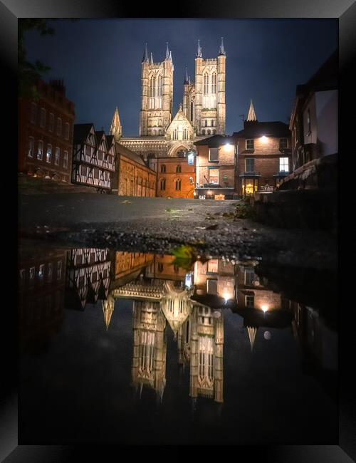 Lincoln Cathedral reflections Framed Print by Andrew Scott