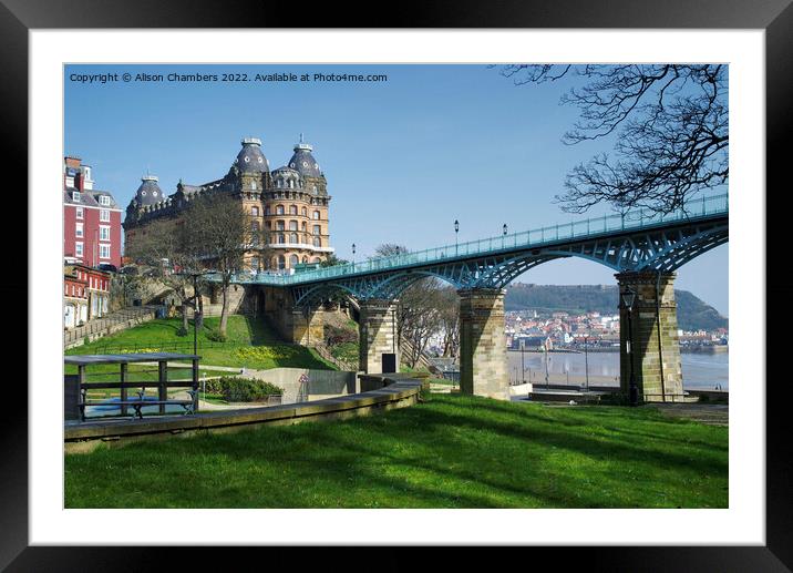 Scarborough Spa Bridge Framed Mounted Print by Alison Chambers