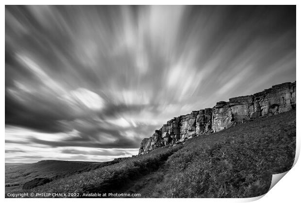Blustery Stanage edge 782  Print by PHILIP CHALK