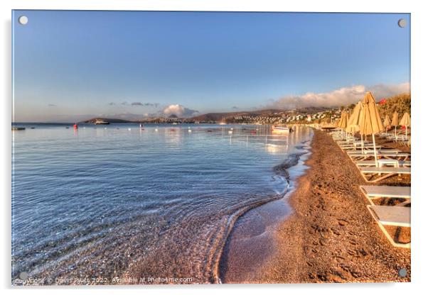 Mediterranean Beach Club Dawn  Acrylic by David Pyatt