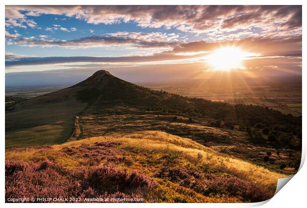 Roseberry topping sunset 783  Print by PHILIP CHALK