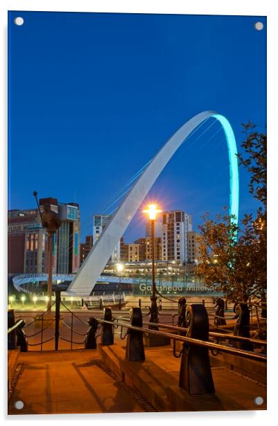 The Majestic Gateshead Bridge Acrylic by Rob Cole