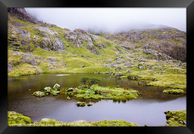 Llyn Glas Lake Llanberis Snowdonia Framed Print by Pearl Bucknall