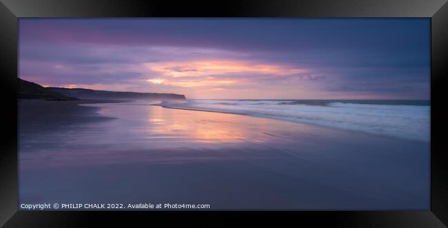 Whitby beach sunset 784 Framed Print by PHILIP CHALK