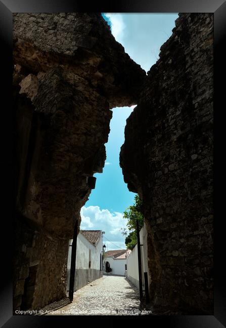 Looking from Serpa Castle entrance Framed Print by Angelo DeVal