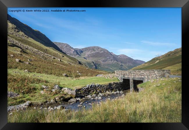 Stream under road bridge at Honister Pass Framed Print by Kevin White