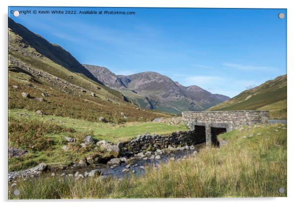 Stream under road bridge at Honister Pass Acrylic by Kevin White