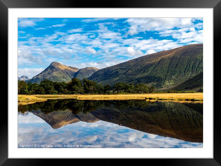 Loch Etive reflection Scotland. Framed Mounted Print by Craig Yates