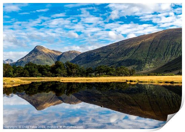 Loch Etive reflection Scotland. Print by Craig Yates