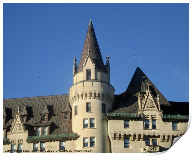 Tower in the Chateau Laurier Hotel Print by Stephanie Moore