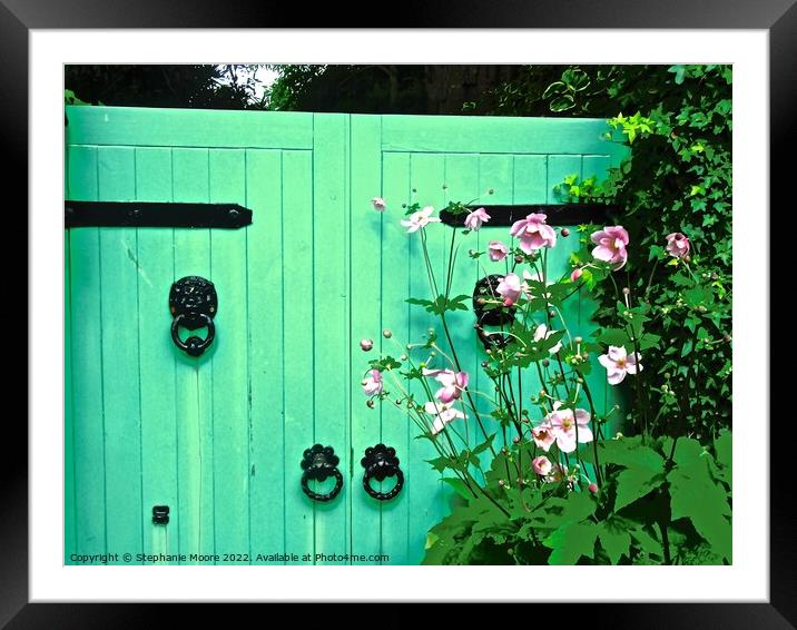 Green Garden Gates Framed Mounted Print by Stephanie Moore