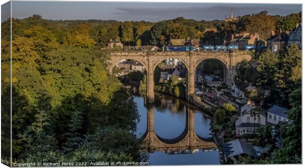 Freight train over the Knaresborough Viaduct Canvas Print by Richard Perks