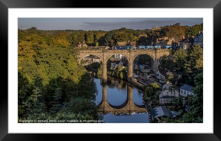 Freight train over the Knaresborough Viaduct Framed Mounted Print by Richard Perks