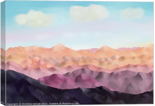 Abstract Colourful Mountains - Painting Canvas Print by Christine Kerioak
