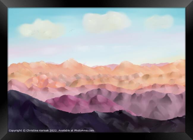 Abstract Colourful Mountains - Painting Framed Print by Christine Kerioak