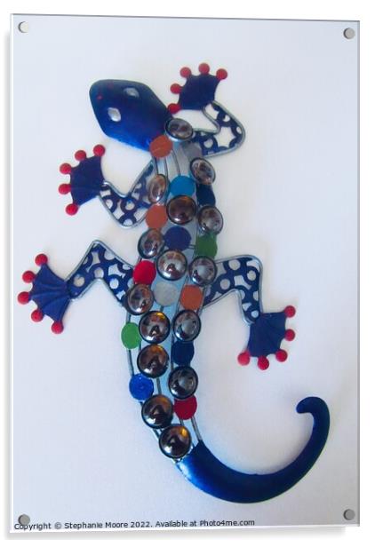 Colourful Lizard #1 Acrylic by Stephanie Moore