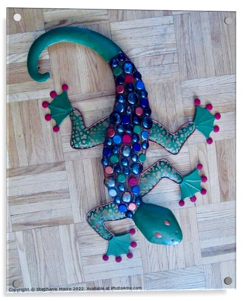 Colourful Lizard #3 Acrylic by Stephanie Moore