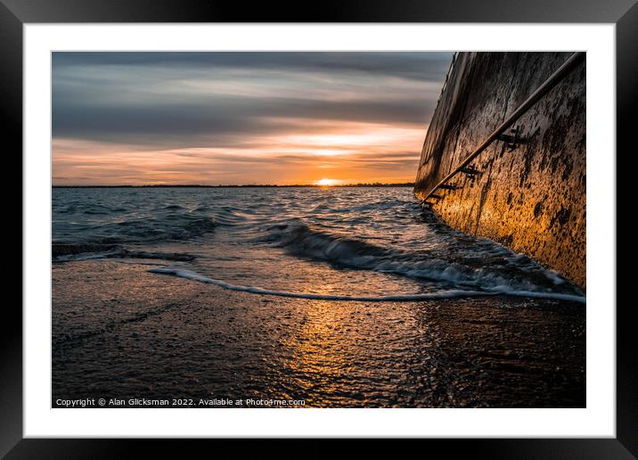 rolling water by the seawall Framed Mounted Print by Alan Glicksman