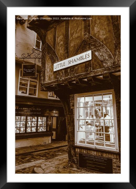 York Little Shambles Framed Mounted Print by Alison Chambers