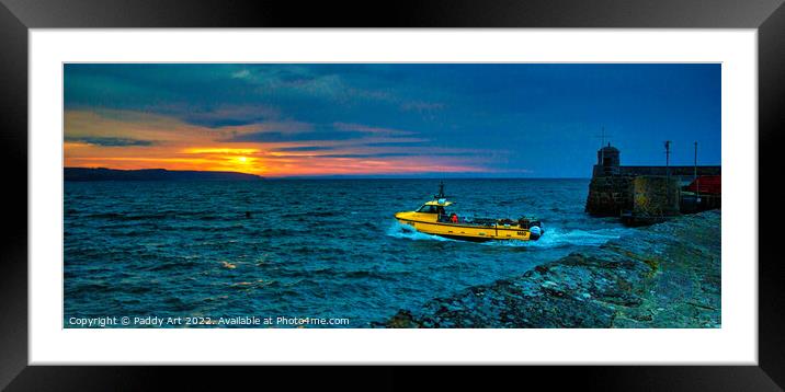 Leaving the Harbour, Saundersfoot, Pembrokeshire Framed Mounted Print by Paddy Art