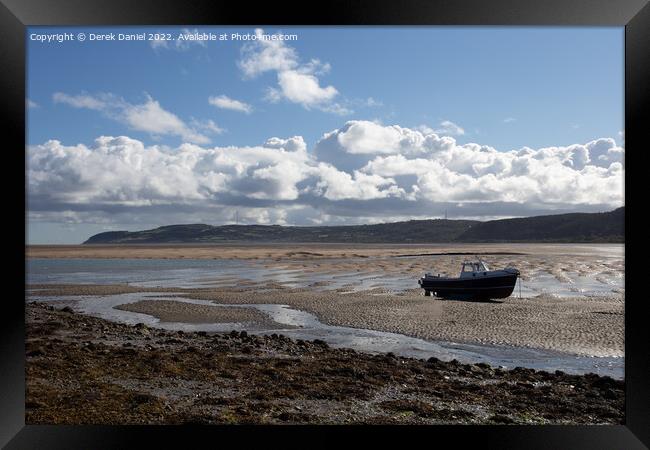 Marooned Boat, Red Wharf Bay, Anglesey Framed Print by Derek Daniel