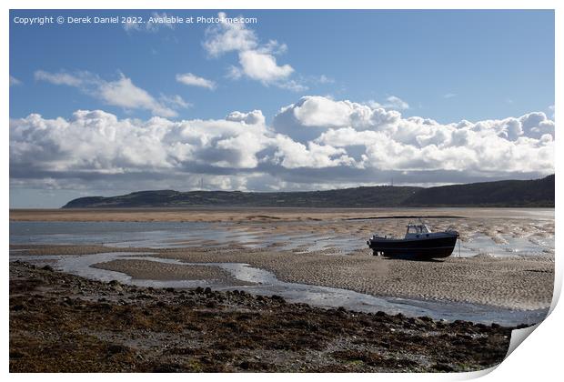 Marooned Boat, Red Wharf Bay, Anglesey Print by Derek Daniel