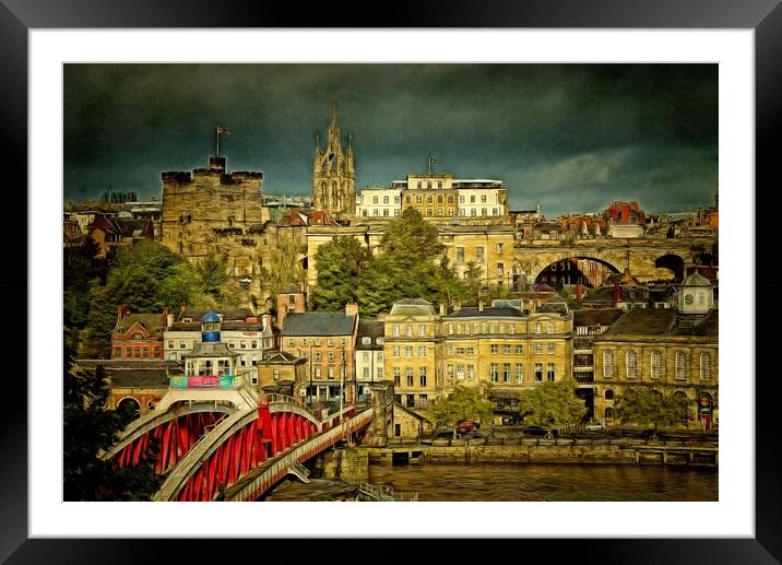 Newcastle upon Tyne Cityscape Framed Mounted Print by Martyn Arnold