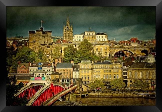 Newcastle upon Tyne Cityscape Framed Print by Martyn Arnold