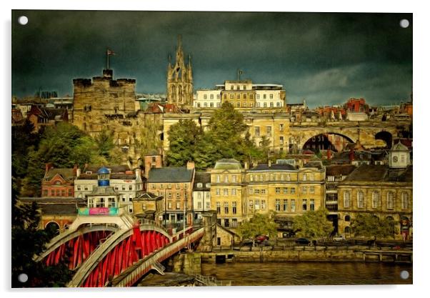 Newcastle upon Tyne Cityscape Acrylic by Martyn Arnold