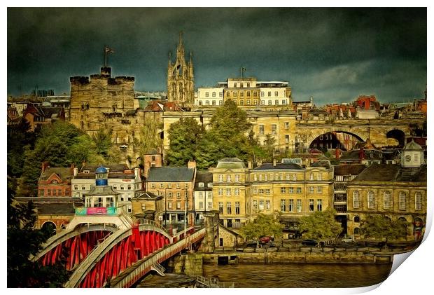 Newcastle upon Tyne Cityscape Print by Martyn Arnold