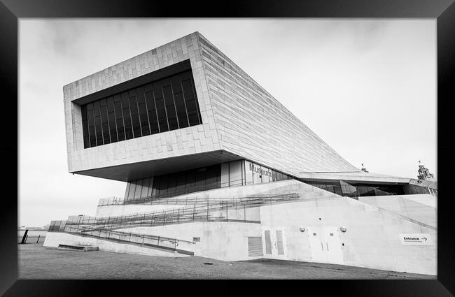 Museum of Liverpool in black and white Framed Print by Jason Wells