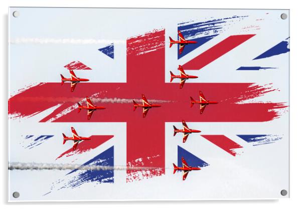 Spitfire, Formation from the Red Arrows Acrylic by kathy white